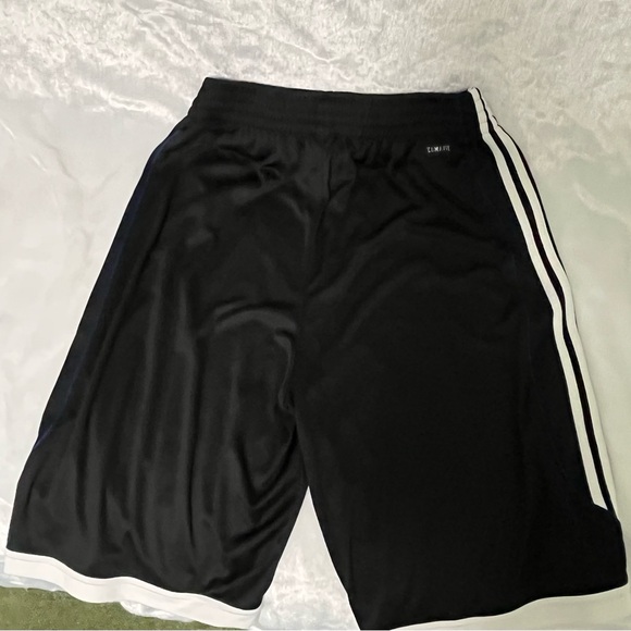 Adidas black with white stripes athletic climalite shorts - Picture 8 of 13
